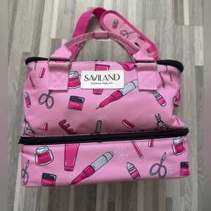 Saviland organizer bag for 40 nail polishes ,perfect condition,pink